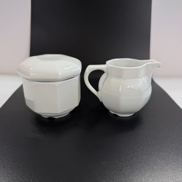 Vintage Bareuther Cream and Sugar Set White Bavaria Germany - Picture 2 of 14